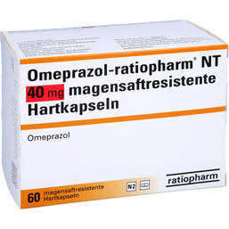 Abbildung: Omeprazol Ratiopharm NT 40 mg magensaftresistent Hartkapseln 60 St, Kapseln magensaftresistent PZN 05870378