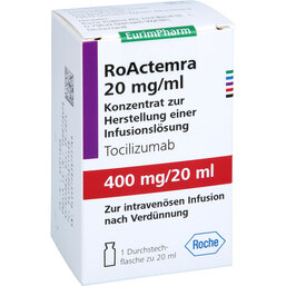 Abbildung: Roactemra 20 mg / ml 400 mg Konzentrat zur Herstellung einer Infusionslösung 1 St, Infusionslösungskonzentrat PZN 05871159