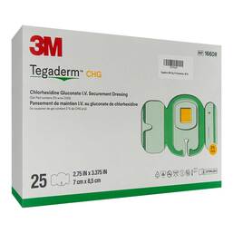 Abbildung: Tegaderm 3M Chg IV Fixierverband 7x8,5cm 1660R 25 St, Verband PZN 05879209