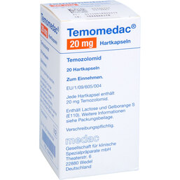 Abbildung: Temomedac 20 mg Hartkapseln 20 St, Hartkapseln PZN 05880655