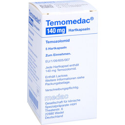 Abbildung: Temomedac 140 mg Hartkapseln 5 St, Hartkapseln PZN 05880684