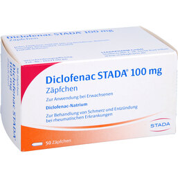 Abbildung: Diclofenac STADA 100 mg Zäpfchen 50 St, Suppositorien PZN 05883777
