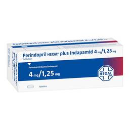 Abbildung: Perindopril Hexal plus Indapamid 4mg / 1,25mg Tabletten 100 St, Tabletten PZN 05886132