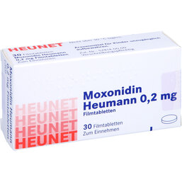 Abbildung: Moxonidin Heumann 0,2 mg Filmtabletten Heunet 30 St, Filmtabletten PZN 05886876