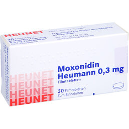 Abbildung: Moxonidin Heumann 0,3 mg Filmtabletten Heunet 30 St, Filmtabletten PZN 05887025