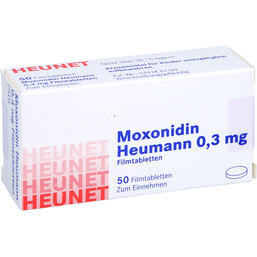 Abbildung: Moxonidin Heumann 0,3 mg Filmtabletten Heunet 50 St, Filmtabletten PZN 05887031