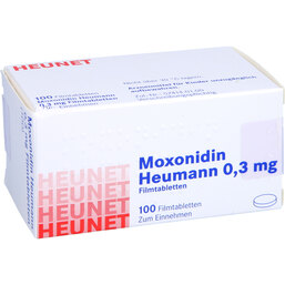 Abbildung: Moxonidin Heumann 0,3 mg Filmtabletten Heunet 100 St, Filmtabletten PZN 05887083