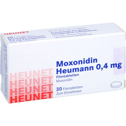 Abbildung: Moxonidin Heumann 0,4 mg Filmtabletten Heunet 30 St, Filmtabletten PZN 05887108
