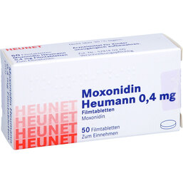 Abbildung: Moxonidin Heumann 0,4 mg Filmtabletten Heunet 50 St, Filmtabletten PZN 05887143