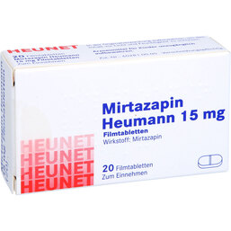 Abbildung: Mirtazapin Heumann 15 mg Filmtabletten Heunet 20 St, Filmtabletten PZN 05890487