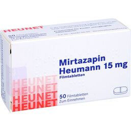 Abbildung: Mirtazapin Heumann 15 mg Filmtabletten Heunet 50 St, Filmtabletten PZN 05890493