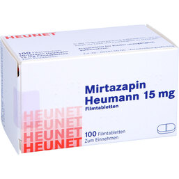Abbildung: Mirtazapin Heumann 15 mg Filmtabletten Heunet 100 St, Filmtabletten PZN 05890501