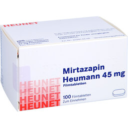 Abbildung: Mirtazapin Heumann 45 mg Filmtabletten Heunet 100 St, Filmtabletten PZN 05890576
