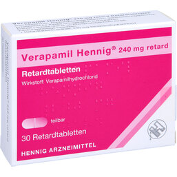 Abbildung: Verapamil Hennig 240 mg retard Tabletten 30 St, Retard-Tabletten PZN 05891216