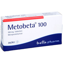 Abbildung: Metobeta 100 Tabletten 30 St, Tabletten PZN 05895970