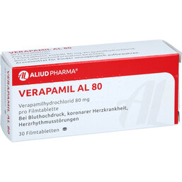 Abbildung: Verapamil AL 80 Filmtabletten 30 St, Filmtabletten PZN 05896627