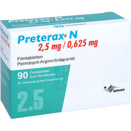 Abbildung: Preterax N 2,5 mg / 0,625 mg Filmtabletten 90 St, Filmtabletten PZN 05900688