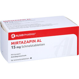 Abbildung: Mirtazapin AL 15 mg Schmelztabletten 96 St, Schmelztabletten PZN 05901937