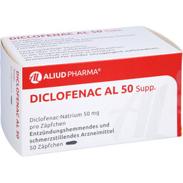 Abbildung: Diclofenac AL 50 Suppositorien 50 St, Suppositorien PZN 05904864