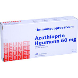 Abbildung: Azathioprin Heumann 50 mg Filmtabletten Heunet 100 St, Filmtabletten PZN 05909703