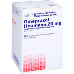 Abbildung: Omeprazol Heumann 20 mg magensaftresistent Hartkapseln Heunet 100 St, Magensaftresistente Hartkapseln PZN 05909985