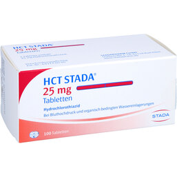 Abbildung: HCT STADA 25 mg Tabletten 100 St, Tabletten PZN 05919943