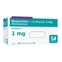 Abbildung: Risperidon 1A Pharma 1 mg Filmtabletten 100 St, Filmtabletten PZN 05956973