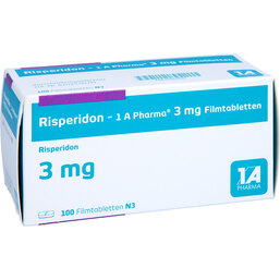 Abbildung: Risperidon 1A Pharma 3 mg Filmtabletten 100 St, Filmtabletten PZN 05957062