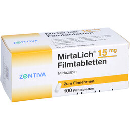 Abbildung: Mirtalich 15 mg Filmtablette 100 St, Filmtabletten PZN 05968462
