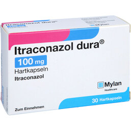 Abbildung: Itraconazol dura 100 mg Hartkapseln 30 St, Hartkapseln PZN 05969088