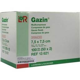 Abbildung: Gazin Kompressen 7,5x7,5cm 8 50X2 St, Kompressen PZN 05984082