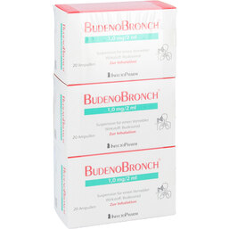 Abbildung: Budenobronch 1,0 mg / 2 ml Suspension für e.Vernebler 3X20X2 ml, Suspension für einen Vernebler PZN 05986767