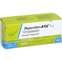 Abbildung: Risperidon Atid 1 mg Filmtabletten 50 St, Filmtabletten PZN 05988944