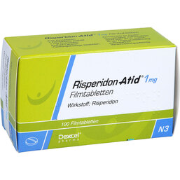 Abbildung: Risperidon Atid 1 mg Filmtabletten 100 St, Filmtabletten PZN 05988950