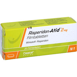 Abbildung: Risperidon Atid 2 mg Filmtabletten 20 St, Filmtabletten PZN 05988967