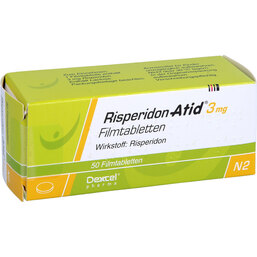 Abbildung: Risperidon Atid 3 mg Filmtabletten 50 St, Filmtabletten PZN 05989010