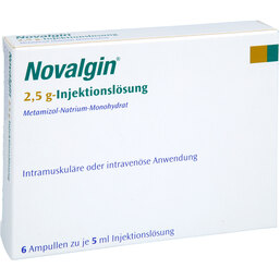 Abbildung: Novalgin 2,5 g-Injektionslösung Ampullen 6X5 ml, Injektionslösung PZN 06053291