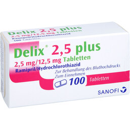 Abbildung: Delix 2,5 mg plus Tabletten 100 St, Tabletten PZN 06053322
