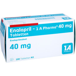 Abbildung: Enalapril 1A Pharma 40 mg Tabletten 100 St, Tabletten PZN 06053552