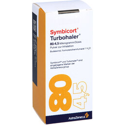 Abbildung: Symbicort Turbohaler 80 / 4,5 µg / Dosis 120 ED 1 St, Inhalationspulver PZN 06057107