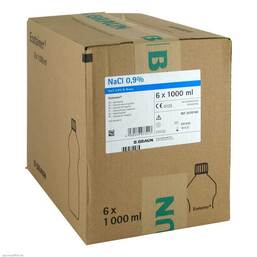Abbildung: Kochsalzlösung 0,9% B.Braun Spüllösung Ecotainer Spüllösung, 6X1000 ml PZN 06063042