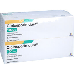 Abbildung: Ciclosporin dura 100 mg Weichkapseln 100 St, Weichkapseln PZN 06064544