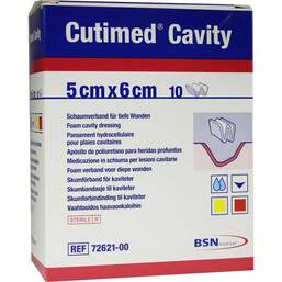 Abbildung: Cutimed Cavity Schaumverband 5x6cm nicht haftend 10 St, Kompressen PZN 06080365