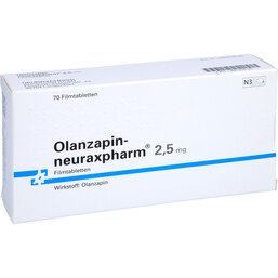 Abbildung: Olanzapin neuraxpharm 2,5 mg Filmtabletten 70 St, Filmtabletten PZN 06082625