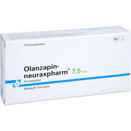 Abbildung: Olanzapin neuraxpharm 7,5 mg Filmtabletten 70 St, Filmtabletten PZN 06082737