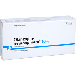Abbildung: Olanzapin neuraxpharm 10 mg Filmtabletten 70 St, Filmtabletten PZN 06082803