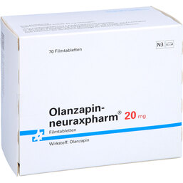 Abbildung: Olanzapin neuraxpharm 20 mg Filmtabletten 70 St, Filmtabletten PZN 06082938