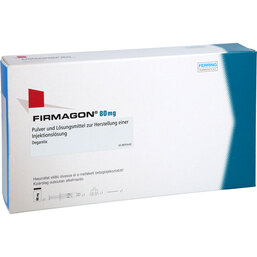 Abbildung: Firmagon 80 mg Pulver und Lösungsmittel z.Her.einer Injektionslösung 1 St, Pulver u. Lösungsmittel zur Herstellung einer Injektionslsg. PZN 06090398