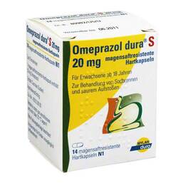 Abbildung: Omeprazol dura S 20 mg magensaftresistente Kapseln 14 St, Magensaftresistente Hartkapseln PZN 06100197