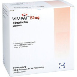 Abbildung: Vimpat 150 mg Filmtabletten 168 St, Filmtabletten PZN 06101653